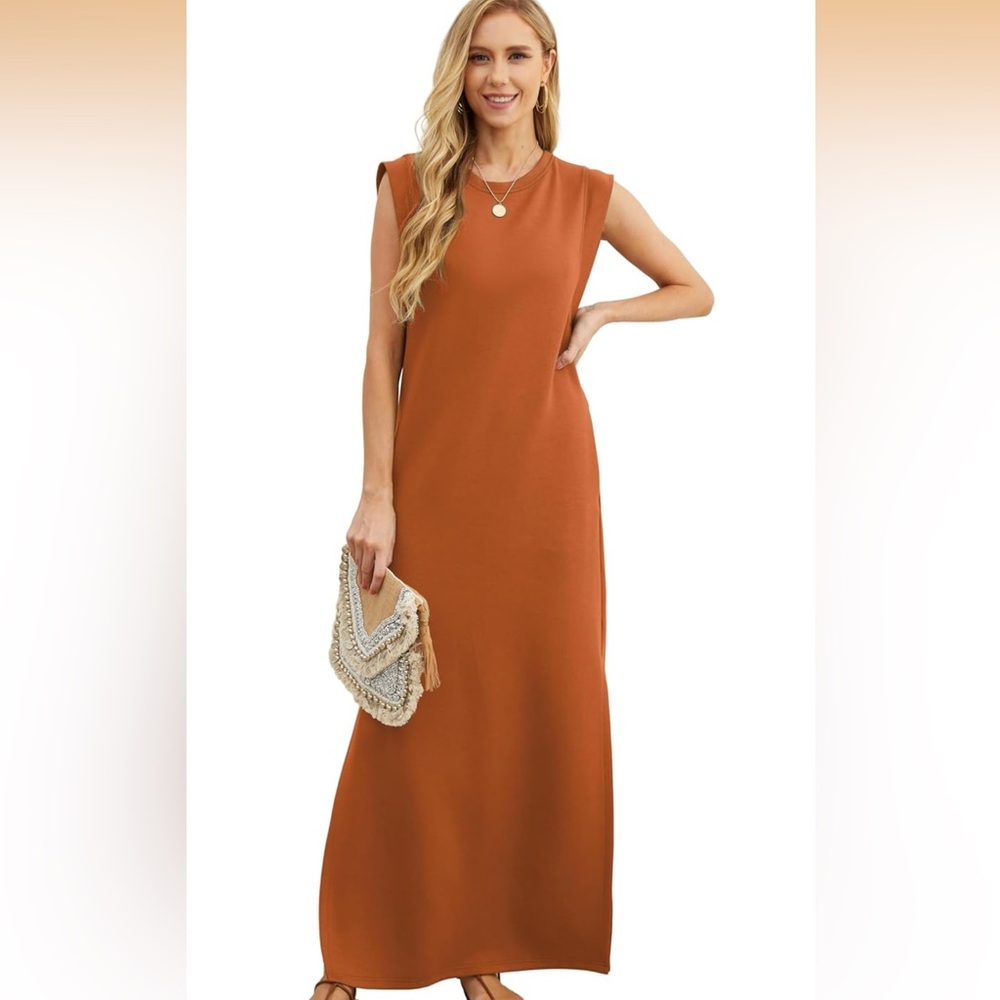 NWT!!! Size 3XL Maxi Loose Spilt Vacation Dress with Pockets beach vacation soft